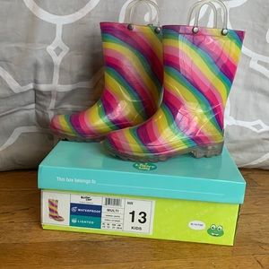 Size 13 Lighted Rainbow Rain Boots / Wellies.